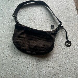 Y2K Vtg. Donald J Pliner Hobo Dark Brown
Satin w/ Leather Strap.